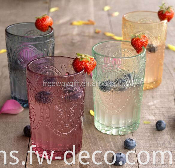 set gelas gelas tumbler yang jelas berwarna borong